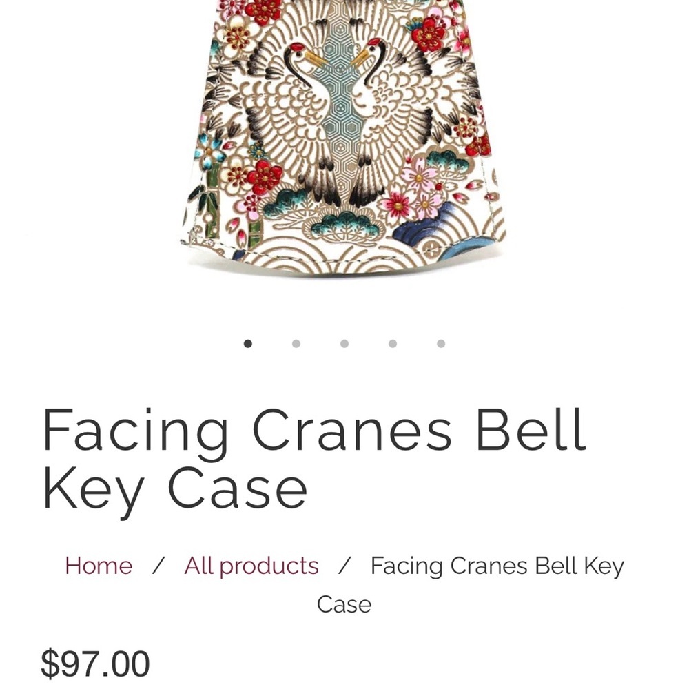 Facing Cranes Bell Key Case by Bunkoya Oozeki NIB - Picture 7 of 8